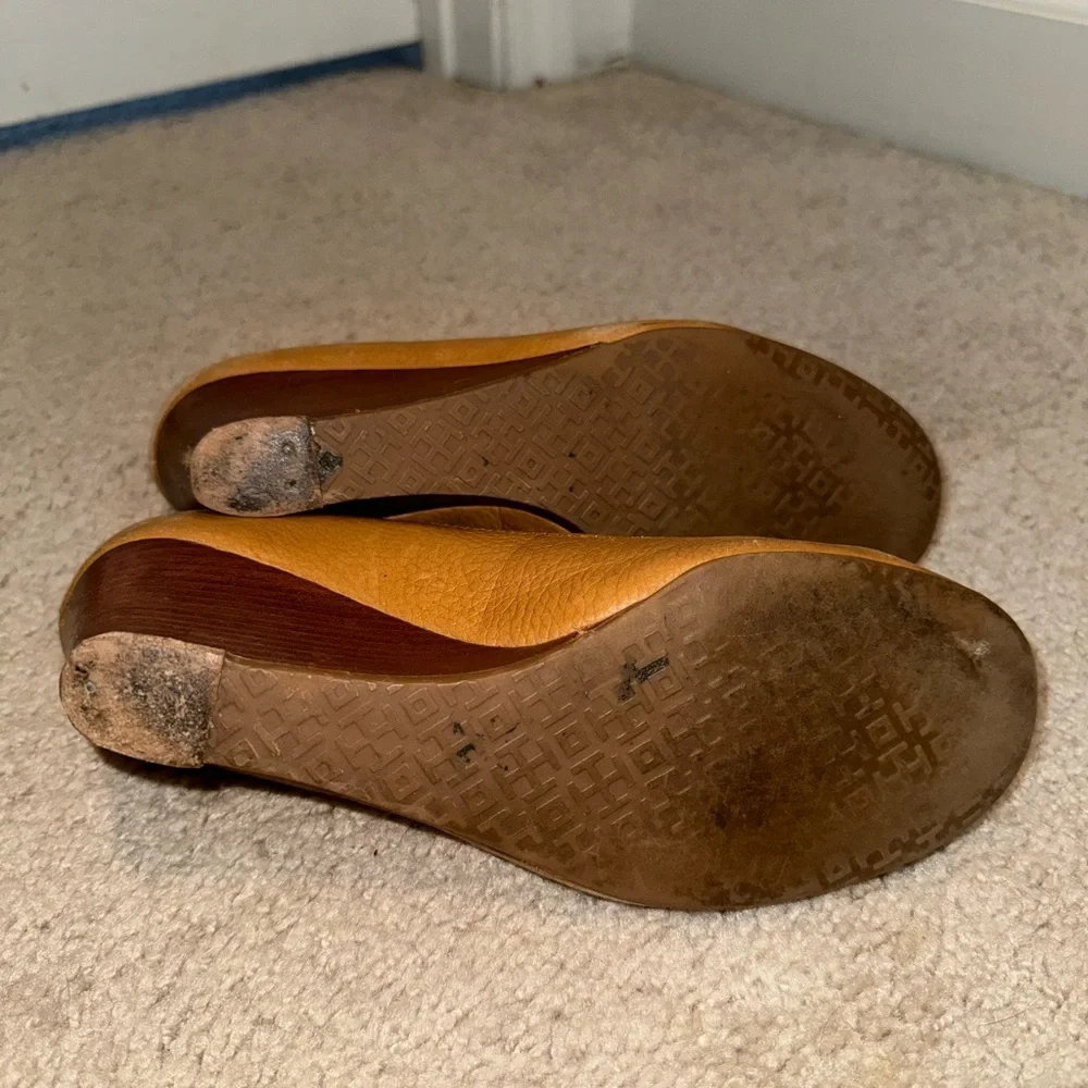 Tory Burch tan wedges. Size 7